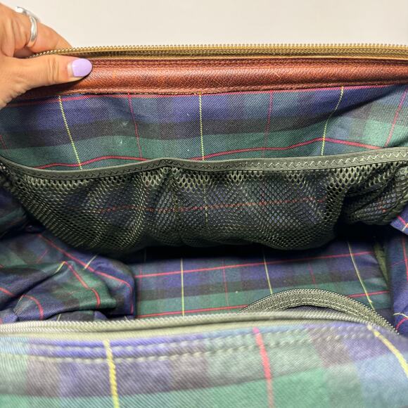 Orvis Canvas & Leather Zip Travel Duffle Bag Large Green - Picture 10 of 11